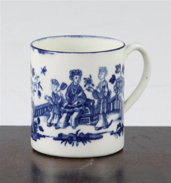 A Worcester Three Ladies pattern coffee can, c.1780, 6.1cm